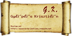 Gyöpös Krisztián névjegykártya